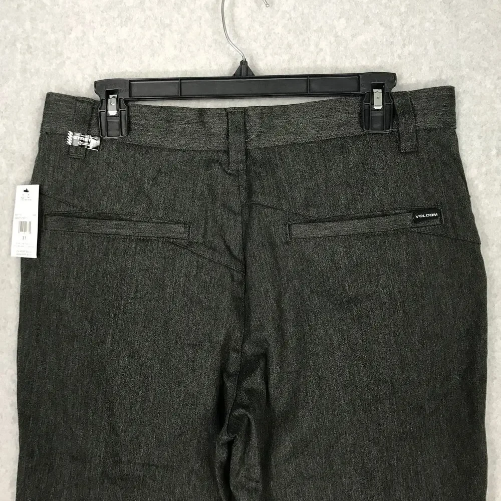 Volcom Shorts Mens Size‎ 31 Charcol Gray Heather Chino Vmonty Pockets Stretch